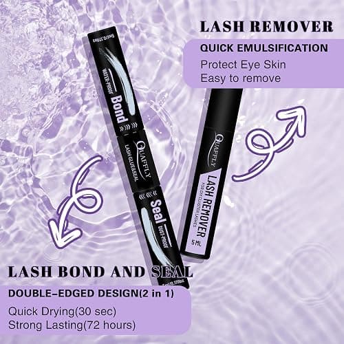 DIY Lash Extension Kit 1676Pcs D Curl Individual Spike Manga Lash Clusters Kit with Bottom Lashes, Lash Bond and Seal, Remover, Tweezers,Brush by QUAFFLY thumbnail 8