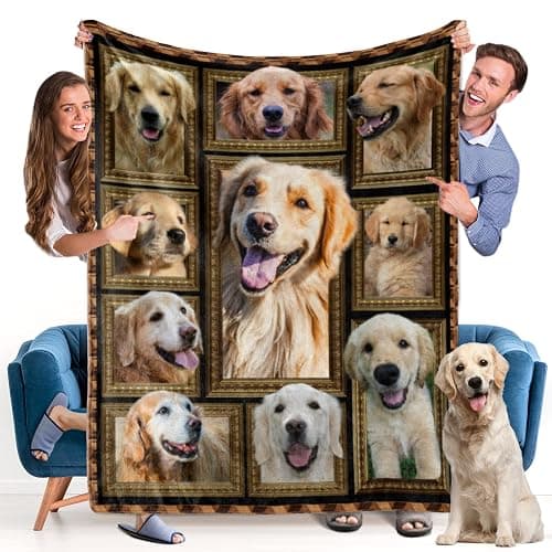 Golden Retriever ​Blanket - Fleece Throw Blanket for Couch Super Soft Cozy Bed Blanket Lightweight Plush Fuzzy Blankets and Throws for Sofa, Twin Size 60 x 80 Inch, Gift for Dog Lover - Image 1