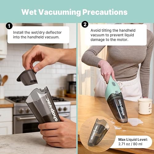 Shop-Vac Wet/Dry Handheld Vacuum Cordless, Powerful Portable Car Vacuum Rechargeable, Wall-Mounted Hand Vac with Crevice Tool, Lightweight Hand Vacuum for Home & Car, Washable Filter, Green thumbnail 9