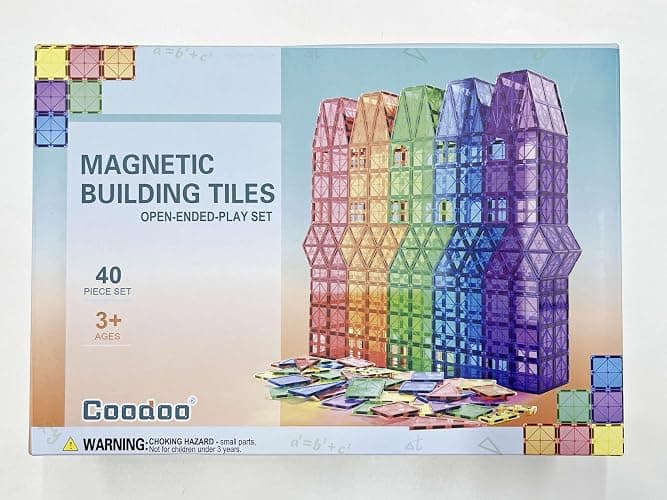 Magnetic Tiles Kids Toys STEM Magnet Toy for Toddler Magnetic Blocks Building Preschool Learning Sensory Montessori Toys for 3+ Year Old Boys and Girls, Safe Creativity Toddler Kids Toy 40PCS thumbnail 6