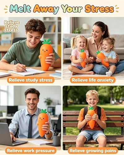13in Giant Carrot Squishy, Jumbo Big Cute Realistic Carrot Stress Ball Slow Rising Stress Cute Fruit Squeeze for Anxiety Stress Party Favors thumbnail 6
