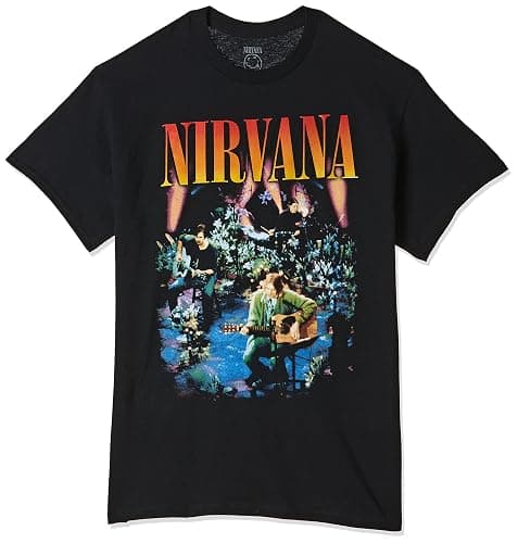 FEA Men's Nirvana Live Concert Photo Men's T-Shirt,Black,Medium - Image 1