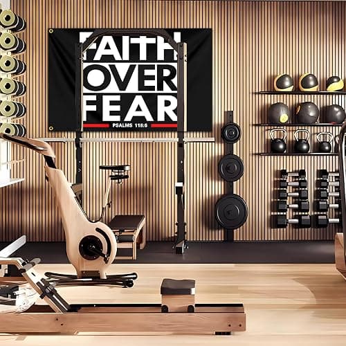 Faith Over Fear Flag 3x5 Ft Christian Jesus Flags Inspirational Gym Flags for Home Motivational Gym Wall Fitness Decor And College Dorm Room Bedroom Office Sign Banner Decor thumbnail 2