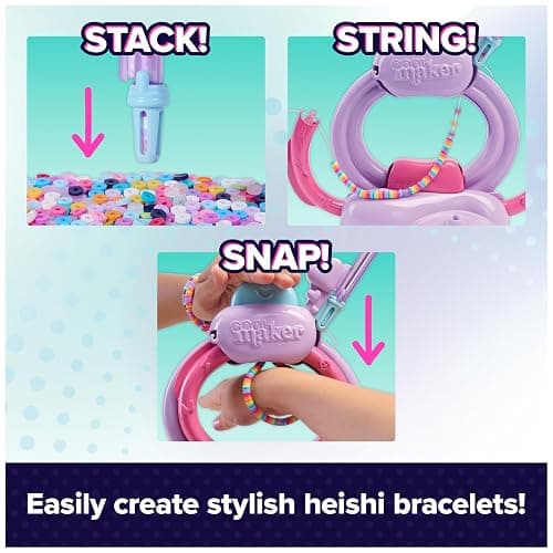 Cool MAKER, Stack’d Heishi Studio Bracelet Making Kit with Easy Beading Pen & over 1200 Beads for Bracelets, Makes 15, Arts and Crafts Kids Toys for Girls Ages 7 and up thumbnail 3