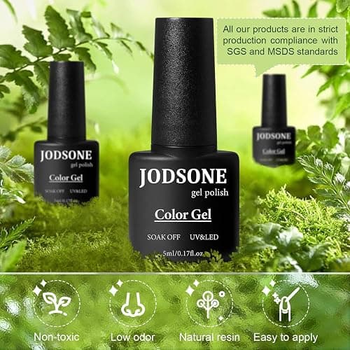 JODSONE 60 PCS Gel Nail Polish Kit with U V Light 55 Colors Gel Polish Base Top Coat Manicure Gifts thumbnail 6