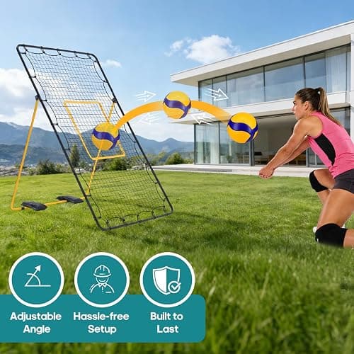 OLIXIS 7x4 ft Volleyball Rebounder Net - Multi Sport Bounce Back Training Equipment with Travel Bag, 5 Adjustable Angles for Outdoor Indoor Practice, Spiking, Bumping, Volleying thumbnail 6