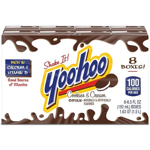 Yoo-hoo Cookies and Cream Flavored Drink, 6.5 fl oz Boxes, 32 Count (4 Packs of 8), Ready to Drink, Caffeine-Free, 99% Fat-Free, High in Calcium & Vitamin D thumbnail 5