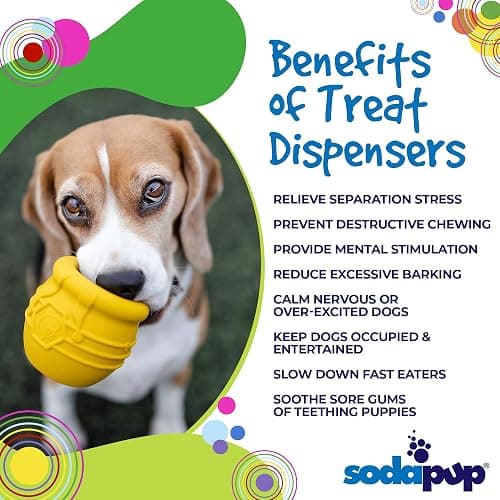 SodaPup Honey Pot – Durable Dog Treat Dispenser & Enrichment Toy Made in USA from Non-Toxic, Pet Safe, Food Safe Natural Rubber Material for Mental Stimulation, Problem Chewing, Calming Nerves, & More thumbnail 4