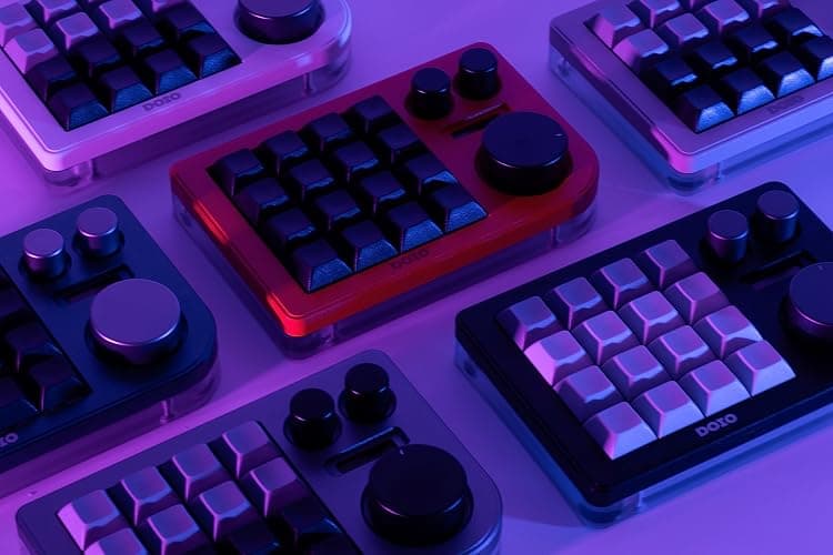 KEEBMONKEY Megalodon Triple Knob Macro Pad Programmable Designer Mini Keyboard 16 Keys (Pink) thumbnail 5