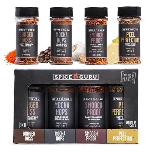 Spice Guru Grill Seasoning Gift Set - 4 Flavor BBQ Seasonings and Rubs - Christmas Gifts for Men Who Cook - BBQ Rub Gift Set - Christmas Grilling Gifts for Men - Gifts for Dad - Gifts for Him thumbnail 8