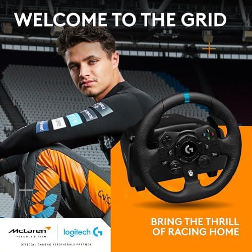 Logitech G G923 Racing Wheel and Pedals for Xbox Series X|S, Xbox One and PC featuring TRUEFORCE up to 1000 Hz Force Feedback, Responsive Pedal, Dual Clutch Launch Control, and Genuine Wheel Cover thumbnail 2