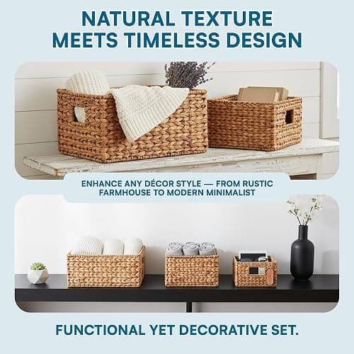 Honey-Can-Do Woven Water Hyacinth Wicker Storage Baskets, Nesting Set of 3 thumbnail 11