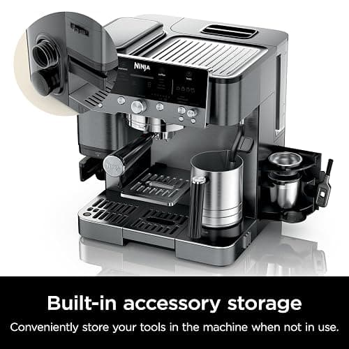Ninja Luxe Cafe Premier Series, Espresso Machine, Drip Coffee, Rapid Cold Brew, Integrated Grinder, Hands-Free Frother, with Knock Box, Water Filter, Cleaning Tablets, Descaler, ES601GM thumbnail 14