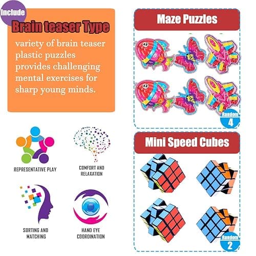 109 PCS Premium Party Favors Toys for Kids,Assortment Mini Pop Fidget it Toys for All Ages Kids,Classroom Prizes,Treasure Chest, Prize Box Toys, Goody Bag Fillers,Carnival Prizes for Boys Girls 4-10 thumbnail 6
