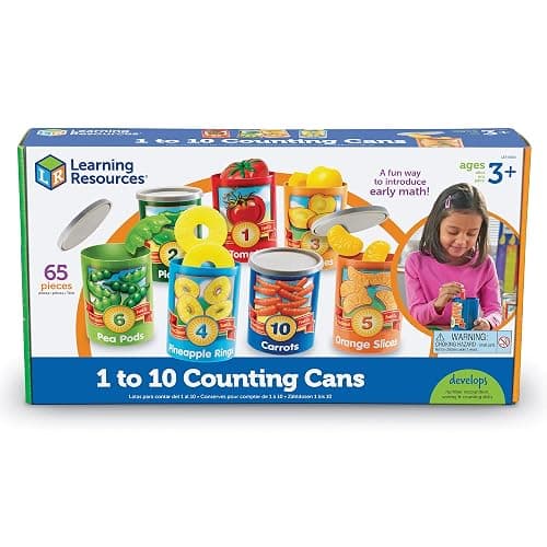 Learning Resources One to Ten Counting Cans - 65 Pieces, Ages 3+, Toddler Activities, Preschool Pretend Play, Supermarket Food Toys thumbnail 7