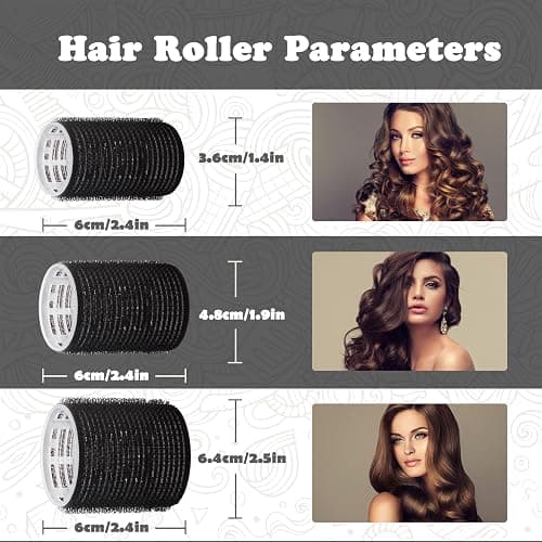 Hair Roller Set 18 pcs,Hair rollers with hair clips and comb,Salon hairdressing curlers,DIY Hair Styles, Sungenol 3 Sizes Hair Rollers in 1 set thumbnail 3