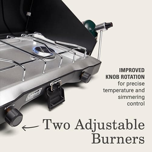 Coleman Triton 2-Burner Propane Stove, Portable Camping Cooktop with 2 Adjustable Burners & Wind Guards, 22,000 BTUs of Power for Camping, Tailgating, Grilling, BBQ, & More thumbnail 5