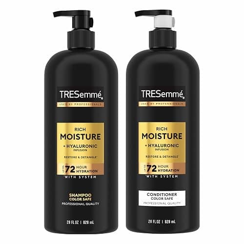 TRESemmé Rich Moisture Shampoo and Conditioner 2 Count Rich Moisture for Dry Hair Formulated With Vitamin E and Biotin 28 oz - Image 1