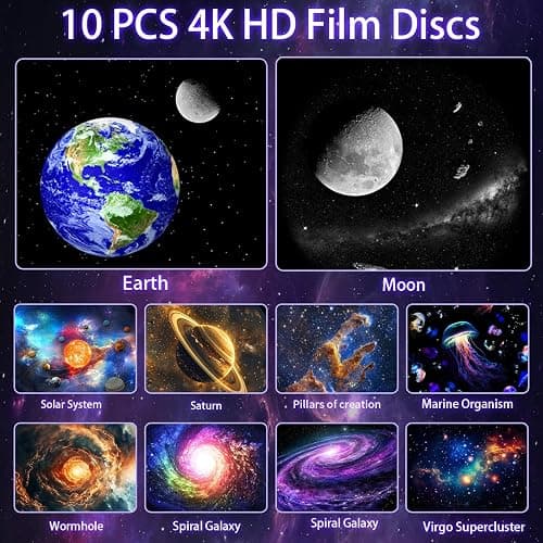 [2025 8th Gen] Star Projector, Galaxy Projector for Bedroom Night Light with Timer, Mood Lighting, Solar System Realistic Space Planetarium Projector Moon Lamp, Room Decor for Ceiling Kids Adults thumbnail 2