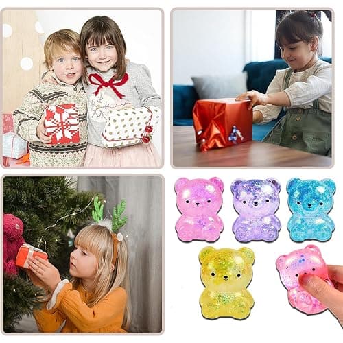 4 pcs Little Bear Stress Toys Set, Stress Relief Toy Ball Sensory Toys Relaxation And Stress Relief For Anxiety Relief,Party Favors, And Office Desk Decor Birthday Gifts For Children thumbnail 6
