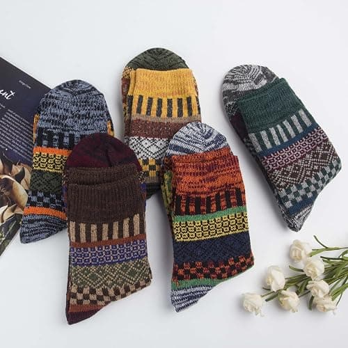 Kelabia Vintage Thick Knit Wool Socks for Women - Nordic Winter Cottagecore Socks - Warm & Soft thumbnail 5