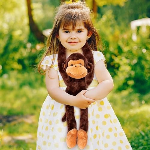 ArtCreativity Long Arm Plush Monkey, 23 Inch Hanging Monkey with Connectable Limbs, Ultra Soft and Huggable Stuffed Animal for Kids, Cute Home and Nursery Décor, Best Birthday Gift Idea thumbnail 5