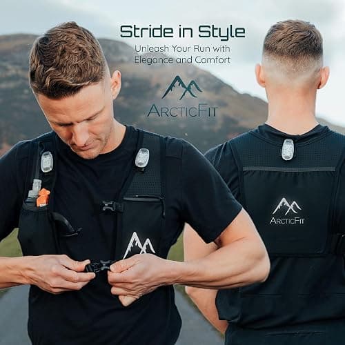 ArcticFit LED Running Vest - Adjustable Unisex Reflective Vest with Phone Holder and Storage - Lightweight and Durable Running Backpack Alternative - Hydration Vest thumbnail 9