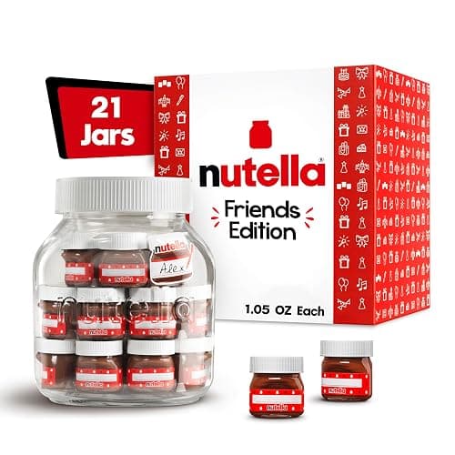 Nutella Hazelnut And Cocoa Spread, 21 Mini Jars, Friends Edition, 1.05 Oz Each - Image 1