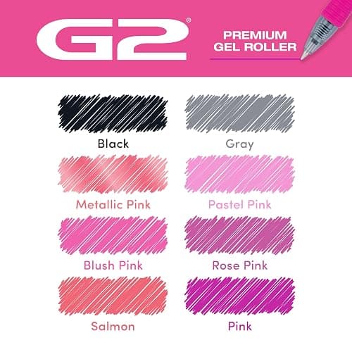 Pilot, G2 Premium Gel Roller Pens, G2 Boost Pink Pack, The Colors of Optimism, 8 Pack Pouch, Fine Point 0.7 mm, Assorted thumbnail 8