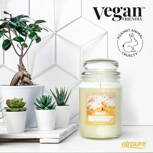 AIRPURE Large Candle Scented, Vanilla Cupcake Fragrance, 18oz Jar, 120 Hour Ornamental Candles, Fill The Room with a Warm and Homey Fragrance, for The Bedroom, Bathroom, Family Room of Office thumbnail 2