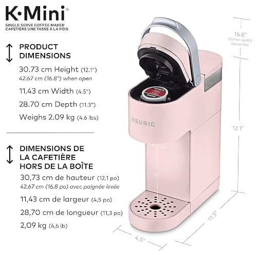 Keurig K-Mini Single Serve K-Cup Pod Coffee Maker, Featuring An Ultra-sleek Design, Dusty Rose thumbnail 2
