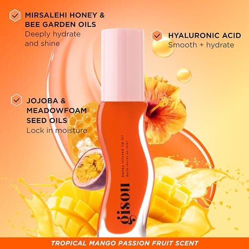 Gisou Honey Infused Lip Oil – Hydrating & Glossy Lip Oil with Mirsalehi Honey & Jojoba Seed Oil, Non-Sticky Shine, Mango Passion Punch, 0.27 Fl Oz thumbnail 6