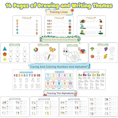 Huijing Montessori Preschool Learning Activities Busy Book - Workbook Activity Binder / Toys for Toddlers, Autism Learning Materials and Tracing Coloring Book thumbnail 3