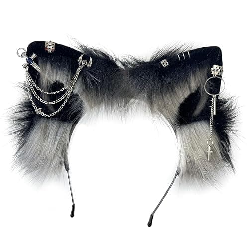 Wzltyrzz Handmade Wolf Fox Cat Ears Animal Headband Clip Cosplay Cute Head Accessories Punk Gothic for Halloween WZED-ALL-B - Image 1