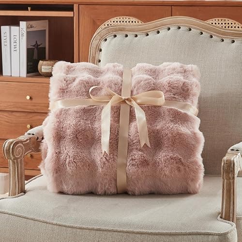 Faux Fur Throw Blanket for Couch, 1000 GSM Cozy Fuzzy Fluffy Soft Plush Thick Bubble Sherpa Blanket for Sofa Bedroom Living Room, Mothers Day Birthday Gifts for Women Home Decor thumbnail 6