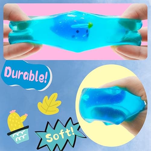 Cube Fidget Toy with Maltose Filling - Glow-in-The-Dark Unicorn Whale Inside, Squishy Sensory Toy, Stress Relief Toy for Halloween, Christmas & Birthday Gift thumbnail 4