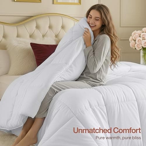 Utopia Bedding Duvet Insert, Comforters Queen Size 88 x 88 Inches, White | Cozy All Season Comforter for Kids, Boys, Girls, and Teens, Down Alternative Fill, Soft Microfiber Shell, Machine Washable thumbnail 5