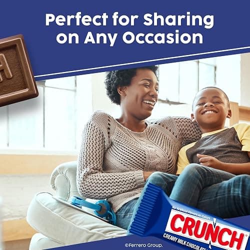 CRUNCH, Bulk 18 Pack, Milk Chocolate and Crisped Rice, Full Size Holiday Candy Bars, Stocking Stuffers, Individually Wrapped, 1.55 oz Each thumbnail 6