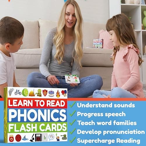 THE BAMBINO TREE Phonics Flash Cards - Learn to Read in 20 Phonic Stages - Education for Kids Ages 4-8 Kindergarten 1st 2nd Grade thumbnail 5
