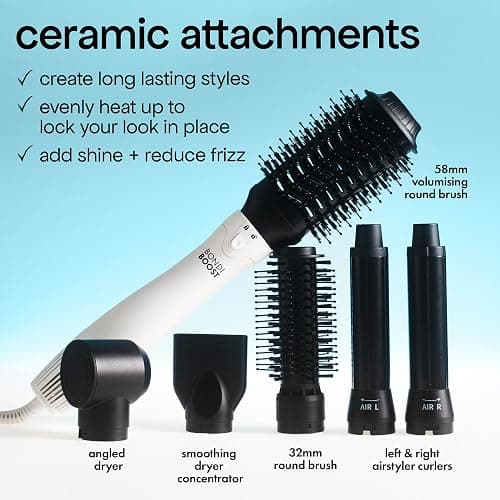 BONDIBOOST 6-in-1 Everlast Multi Styler & Dryer System - Wet to Dry Hair Styler, Hair Dryer Brush with Curlers, Round Brushes, Dryer & Concentrator Attachments, Versatile Heat & Airflow Settings thumbnail 2