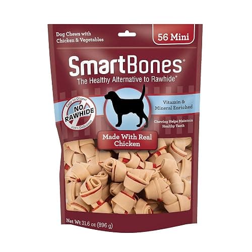 SmartBones Mini Bones with Real Chicken 56 Count, Rawhide-Free Chews for Dogs - Image 1