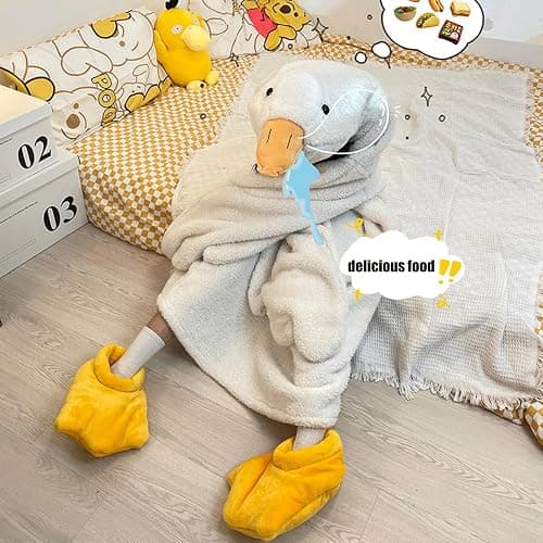 Goose Blanket Hoodie Adult & Kid, Oversized Warm Duck Wearable Hoodie Blanket with Sleeves,Cozy Sleeping Bag thumbnail 5