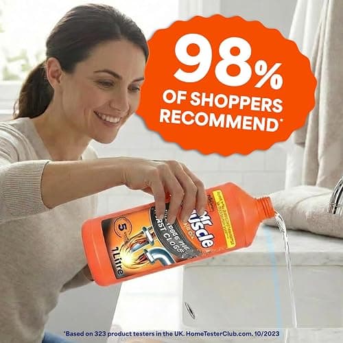 Mr Muscle Drain Unblocker 2x1L, Heavy Duty Fast Acting Gel Sink Unblocker | Heavy-duty drain gel dissolves stubborn clogs fast, works 3x better than bleach and is safe for all pipe types. thumbnail 3