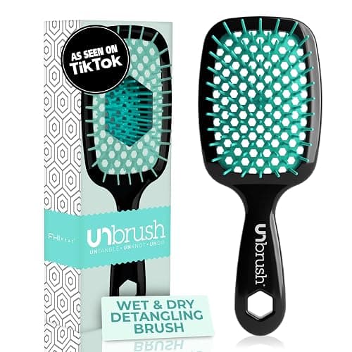 FHI Heat UNbrush Detangling Brush for Pain-Free Brushing on All Wet or Dry Hair Types — Durable DuoFlex Anti-Static Bristles, Lightweight Handle, Vented Hair Brush - Image 1