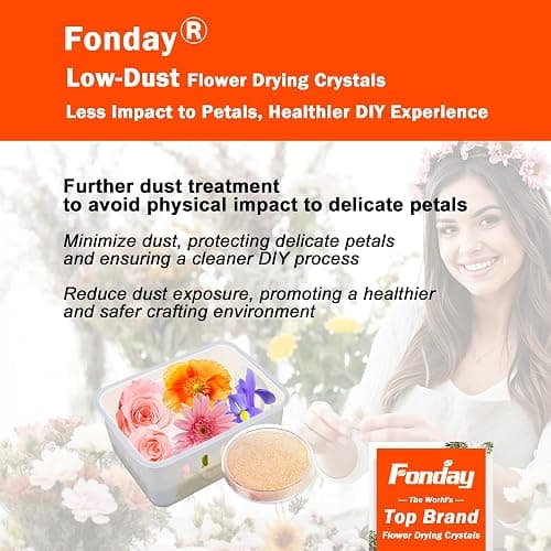 Fonday Silica Gel Flower Drying Crystals for Wedding Bouquet Preservation Color Indicating Reusable Bead Size Less Than 1mm (7LBS 3-in-1 with Gloves and Mask) thumbnail 7