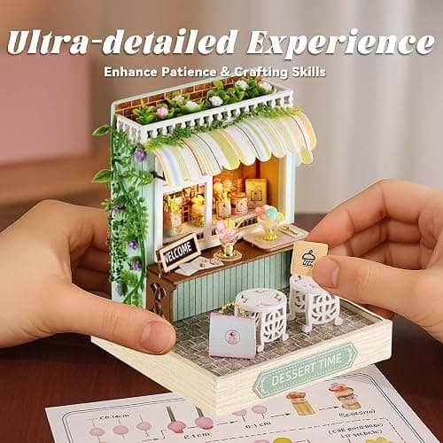Flever Dollhouse Miniature DIY House Kit Creative Room with Furniture for Romantic Artwork Gift (Dessert Time) thumbnail 8