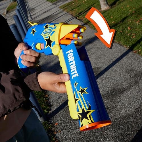 Nerf Fortnite Half Tone Hero Blaster, Bonus Code to Unlock Half Tone Hero Wrap in The Game, Break Open Loading, 12 Nerf Elite Darts, Fortnite Gifts (Amazon Exclusive) thumbnail 10
