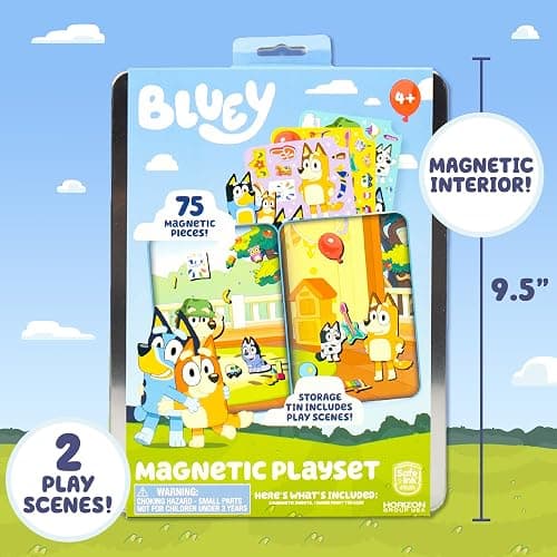Bluey Magnetic Playset, Magnet Activity Toys, Great Birthday Parties, at-Home Activities, or Screen-Free Fun, Perfect Travel or Road Trip, Hours of Fun for Kids Ages 3,4,5,6,Multicolor,Medium,214618 thumbnail 3