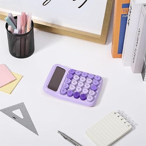 Mr. Pen- Mechanical Switch Calculator, 12 Digits, Large LCD Display, Purple Calculator Big Buttons thumbnail 5