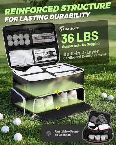 BRANTMAKER Golf Trunk Organizer, Golf Accessories for Men/Women to Storage Stuff and Gear, Cool Gifts for Golfers, Dad, Him/Her, Birthday or Father’s Day thumbnail 2